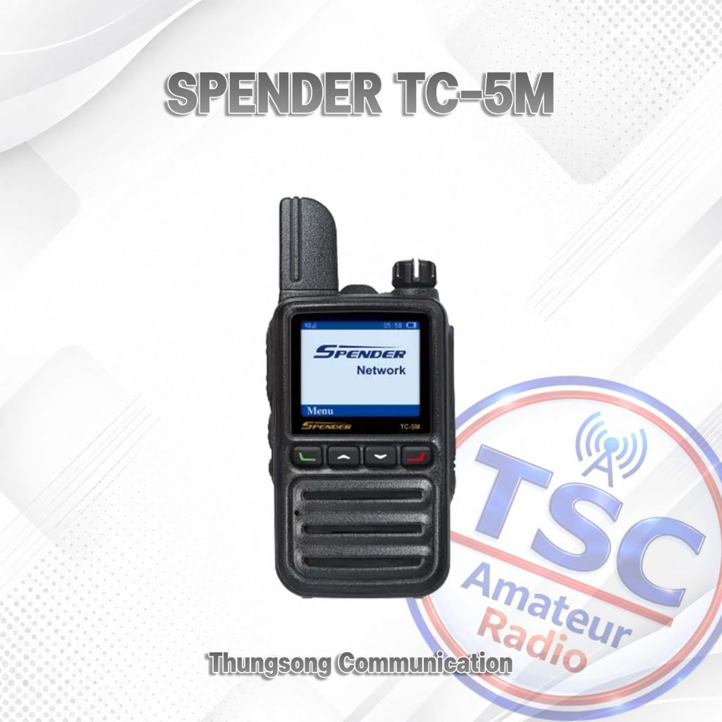 Spender TC-5M วิทยุสื่อสาร 4G LTE (PoC) ใส่ซิม คุยได้ทั่วไทย พร้อมซิม รายปี + ซองหนัง