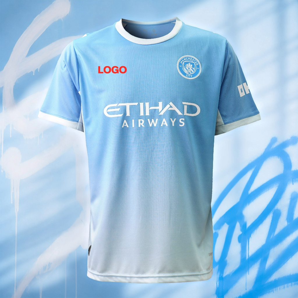 สโมสร Fan [สต็อกในไทย]เสื้อฟุตบอล งานเกรดแฟนบอลฟ้า เสื้อกีฬาคุณภาพพร้อมโลโก้ พร้อมรีดเบอร์ชื่อได้ทุกตัว