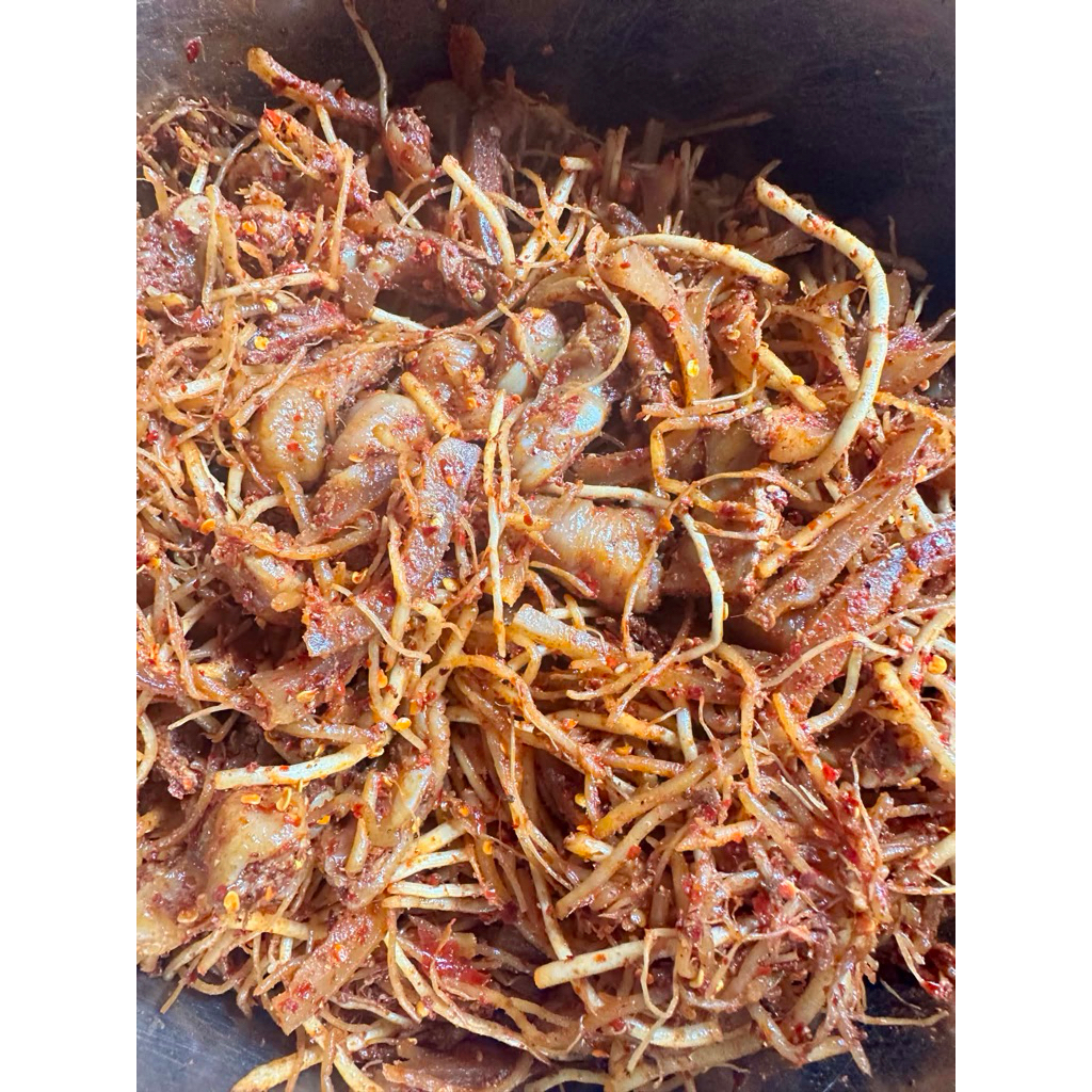 #เอ็นไก่รากชูดองหม่าล่า 1กิโลกรัม ทำสดใหม่ทุกวัน