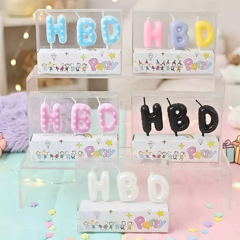 เทียนวันเกิดแบบเป็นอักษร HBD (พร้อมขาย)