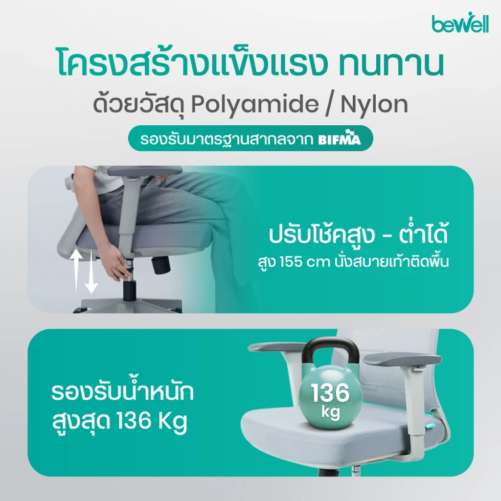 Bewell Glory เก้าอี้สุขภาพ thumbnail 10