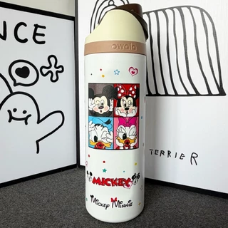 Owala × Mickey Mouse FreeSip 24oz กระติกน้ำสแตนเลสเก็บอุณหภูมิ ของแท้100% พร้อมส่ง 2in1 ยกดื่ม-ดูดหลอด สีใหม่
