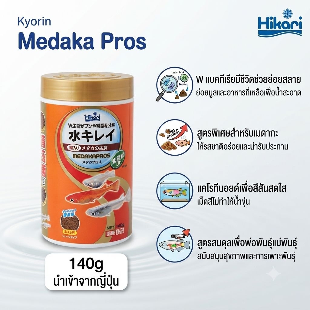 อาหารปลาhikariตัวใหม่ที่มีแบคทีเรียย่อยสลายของเสีย