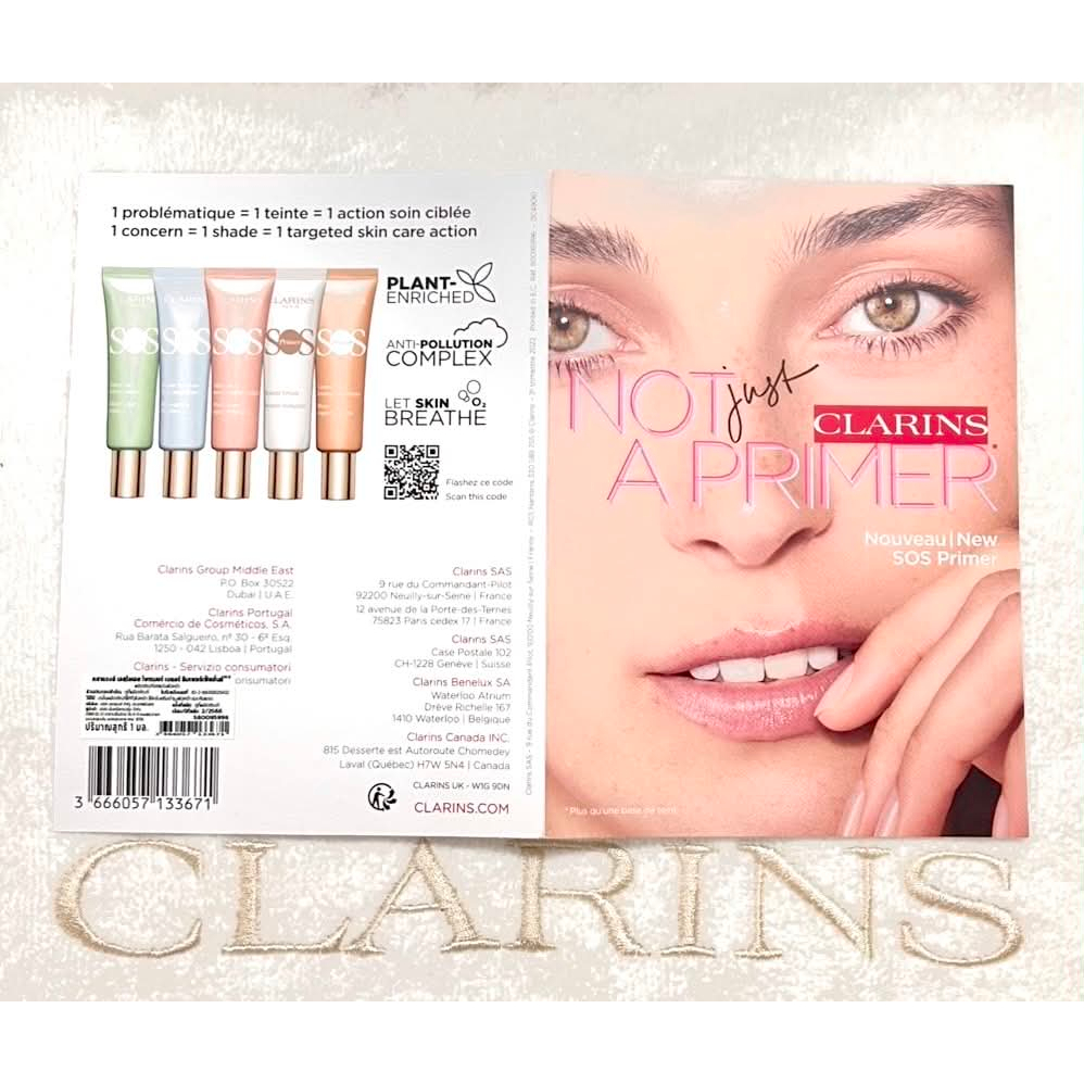 *Clarins* SOS Primer Blur imperfection 1ml ของแท้ มี สคบ ป้ายไทย