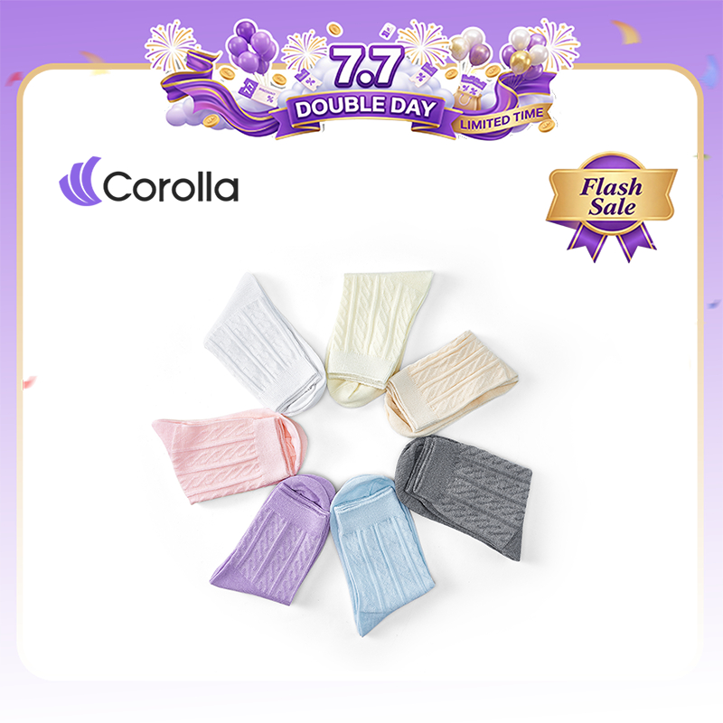 Corolla ถุงเท้าแฟชั่นสีต่างๆ ใส่สบายและระบายอากาศได้ดี หลากหลายสีให้เลือก และลดกลิ่นอับได้ดีเยี่ยม
