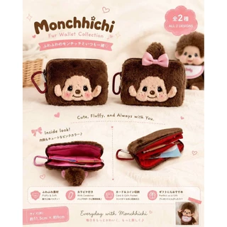 กระเป๋าสตางค์ขน Monchhichi งานญี่ปุ่น ขนาด 11.9×9 cm ด้านในมีช่องแบ่งใส่เงิน มีตัวเกี่ยวให้ ราคา 199 บาท