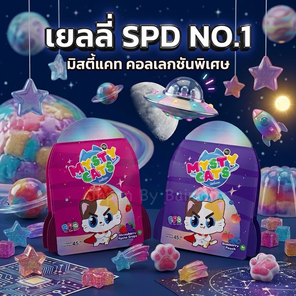 🔥 พร้อมส่ง มีส่งด่วน ส่งไวมาก 🔥 ขนม No.1 SPD MYSTY CATS มิสตี้แคท เยลลี่รสผลไม้ (มีฮาลาล)