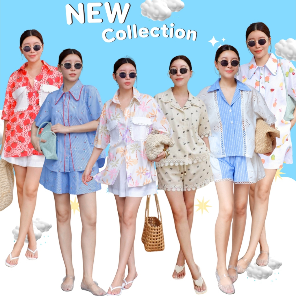 [ส่งฟรี] DAISY เซต เสื้อ+ กางเกงขาสั้น เซตระบาย เสื้อเชิ้ตสั้นทรงโอเวอร์ไซส์มาคู่กับกางเกง CARDIGAN_NISTA