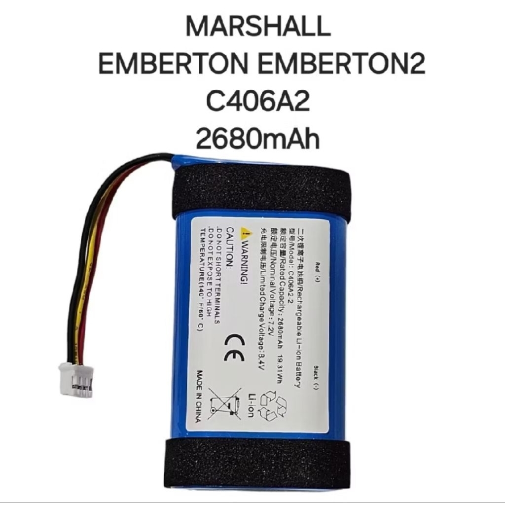 แบต MARSHALL EMBERTON C406A2-2 2680mAh 3500mAh 3สาย speaker Audio Bluetooth Battery แบตเตอรี่ แบตลำโ