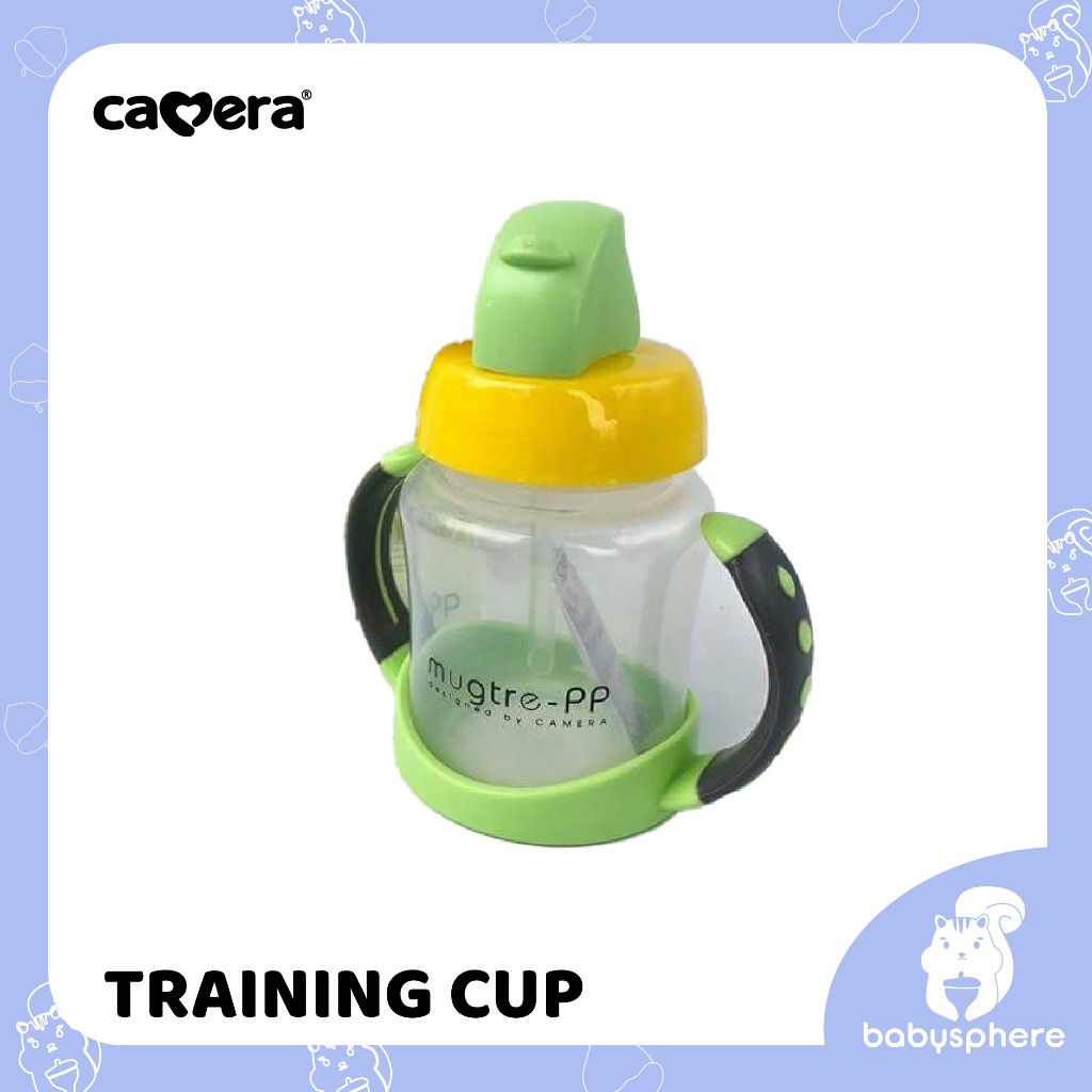 CAMERA|ถ้วยหัดดื่มสเตป 3 mugteo หลอดดูด ฝาสไลด์ C-TC-8203