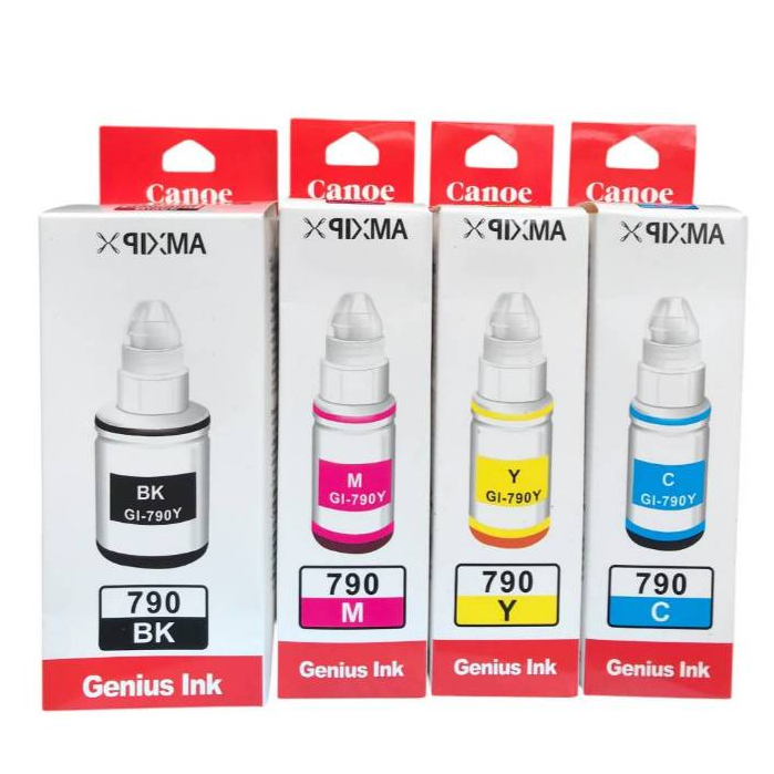 หมึกเติม ใช้กับเครื่องปริ้นเตอร์ canon 790 g2010/2000/3010 เติมได้ทุกรุ่น 4 สี (เกรดพรีเมี่ยม)
