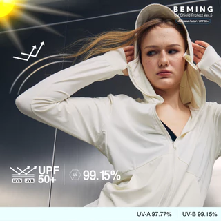 Bemingtop1206(S-3XL)-BEMING UV Shield Protect Ver.5 - เสื้อกัน UV ทรงพอดีตัว มีหมวก ปกป้องผิวอย่างครอบคลุม