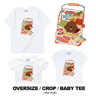 resign studio - Oversize/Crop/Babytee ลาย Market paws