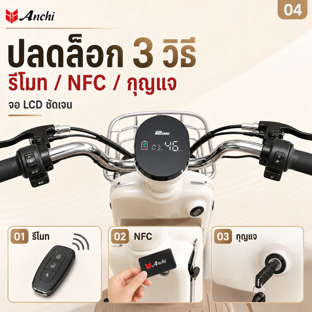 ANCHI จักรยานไฟฟ้า จอแสดงผลดิจิตอล LED thumbnail 5