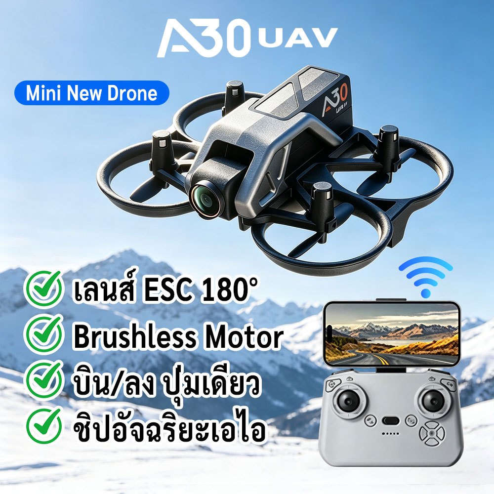 DJIระดับ โดรนถ่ายภาพ 8K กล้องคู่ มอเตอร์ Brushless หลบสิ่งกีดขวาง360° 5G WIFI รีโมทจอ4.5นิ้ว กันกระแทก GPS หมุน360°