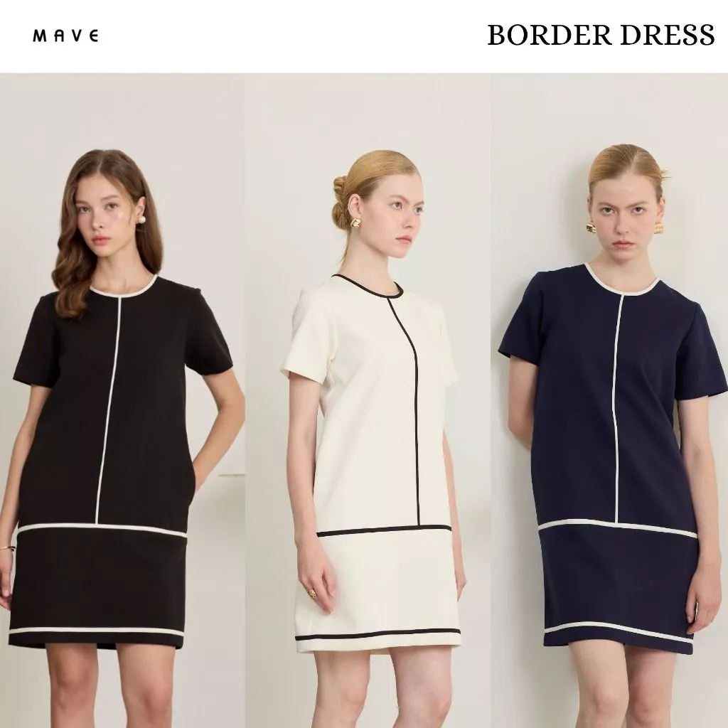 MAVE เดรส รุ่น Border สี BLACK,NAVY,WHITE