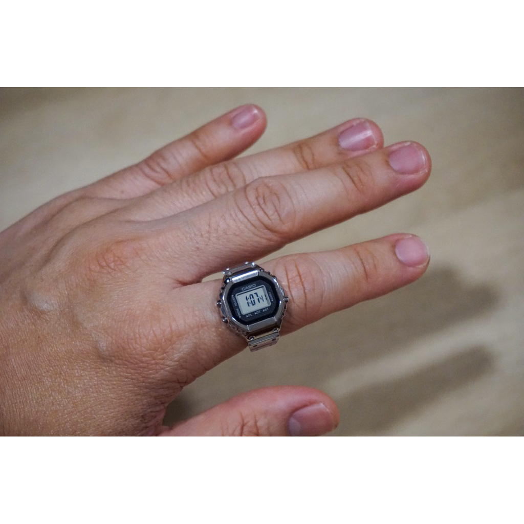 [9.9] [มีสินค้าพร้อมจัดส่ง] [CASIO RING] [ดูเวลาได้จริง] [เปลี่ยนถ่านได้] CRW-001-1PR, CRW-001-1, CR