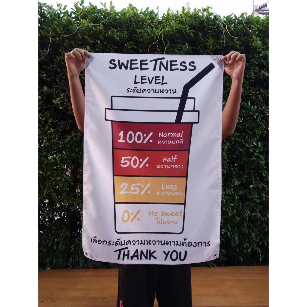 ป้ายผ้าแขวนแต่งร้านกาแฟ 60x90ซม. สินค้าพร้อมส่งในไทยไม่ต้องรอ
