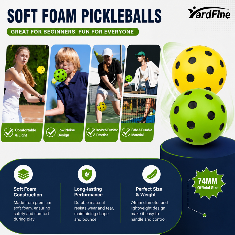 Yardfine Soft Foam Pickleball Balls ลูกพิคเคิลบอลโฟม