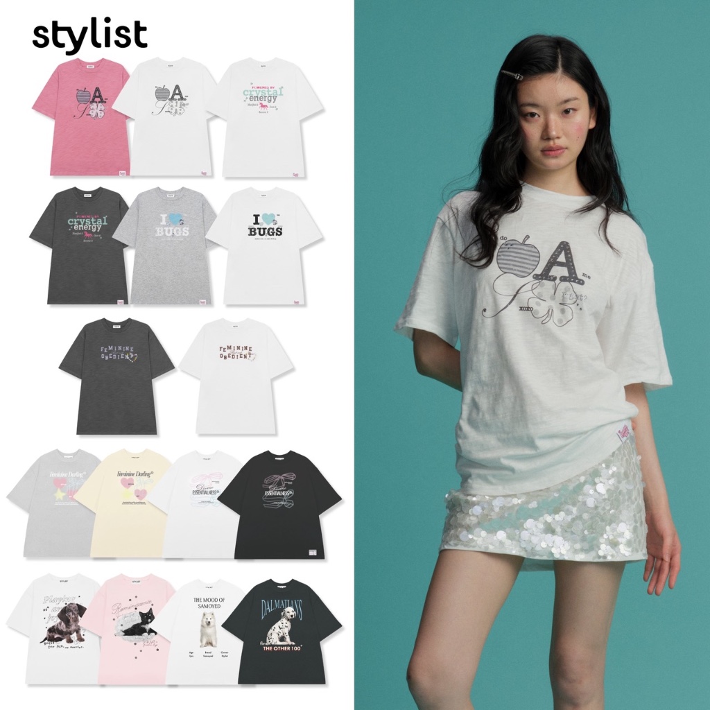 (พร้อมส่ง โค้ด 30% Max 1,000) STYLIST - Animal / Cherry / Bow / Typo / Eternal Sunshine Series Tee Oversized Tee by Styl