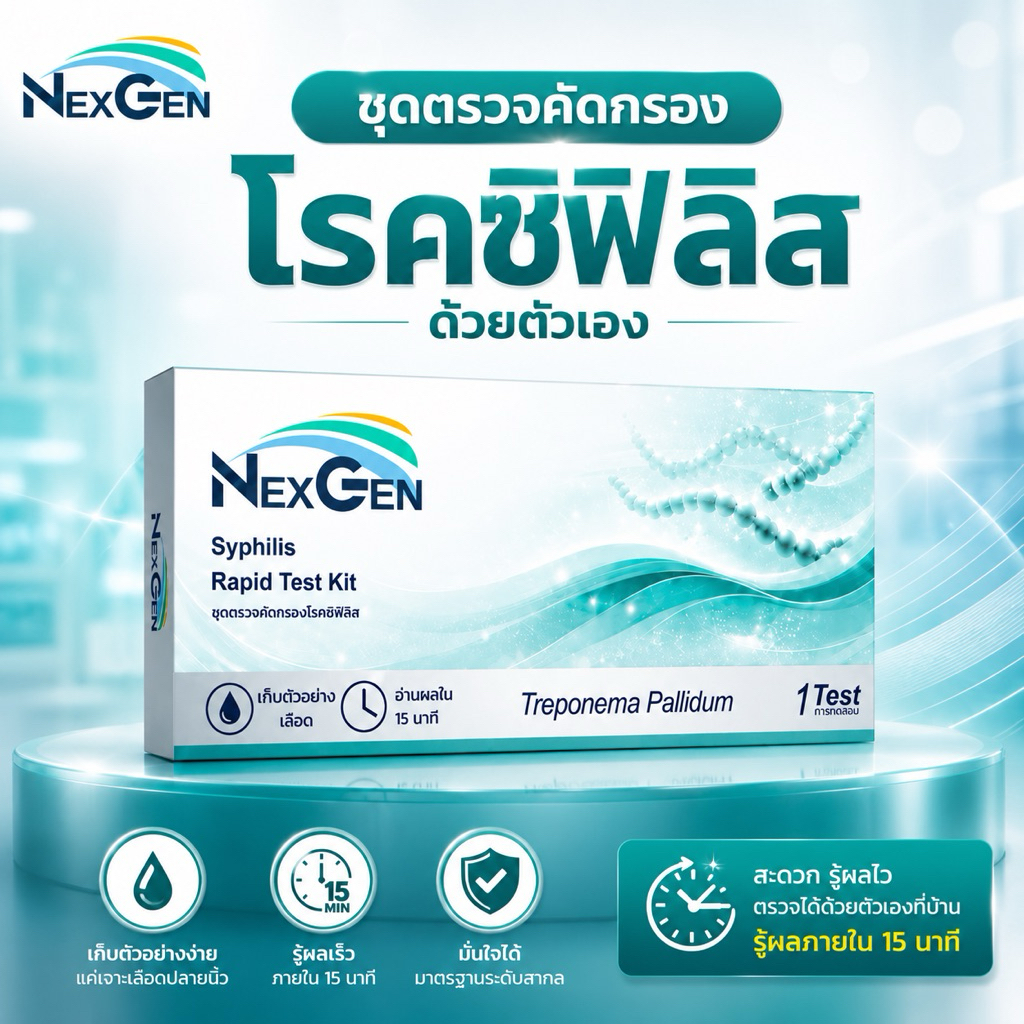 “ไม่ระบุชื่อสินค้า”NexGenชุดตรวจซิฟิลิสSyphilisโรคติดทางเพศสัมพันธุ์Treponema Pallidum Rapid testkit