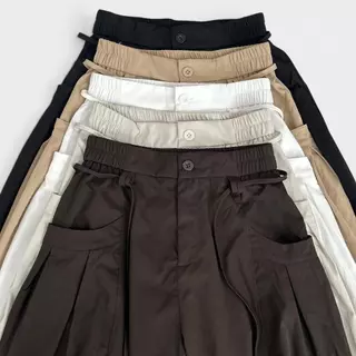Atipashop - Tapen Balloon Pants กางเกงขายาว ทรงขากว้าง ดีไซน์กระเป๋า Utility พร้อมดีเทลปลายขา