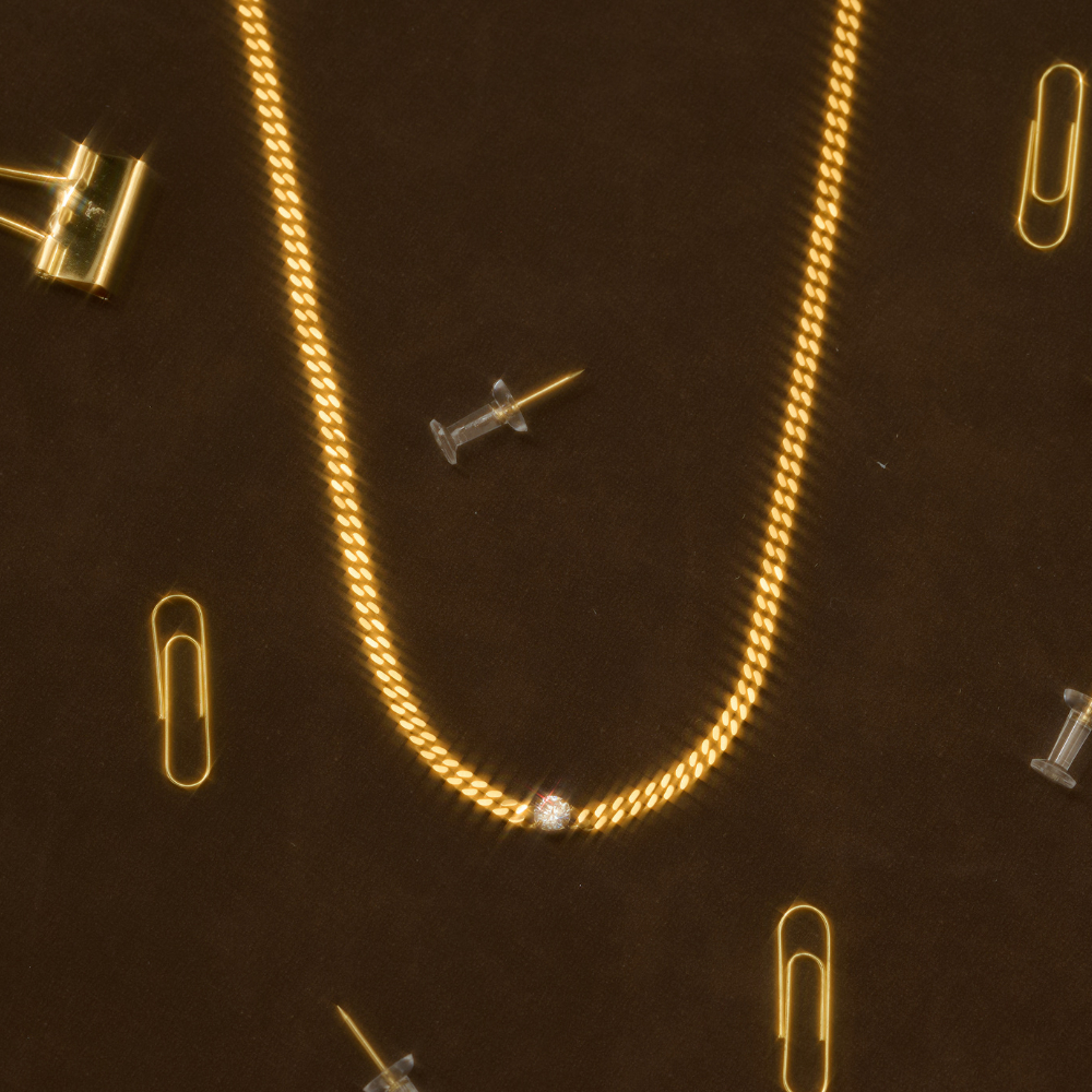 Bemet link gem choker สร้อยคอสแตนเลส