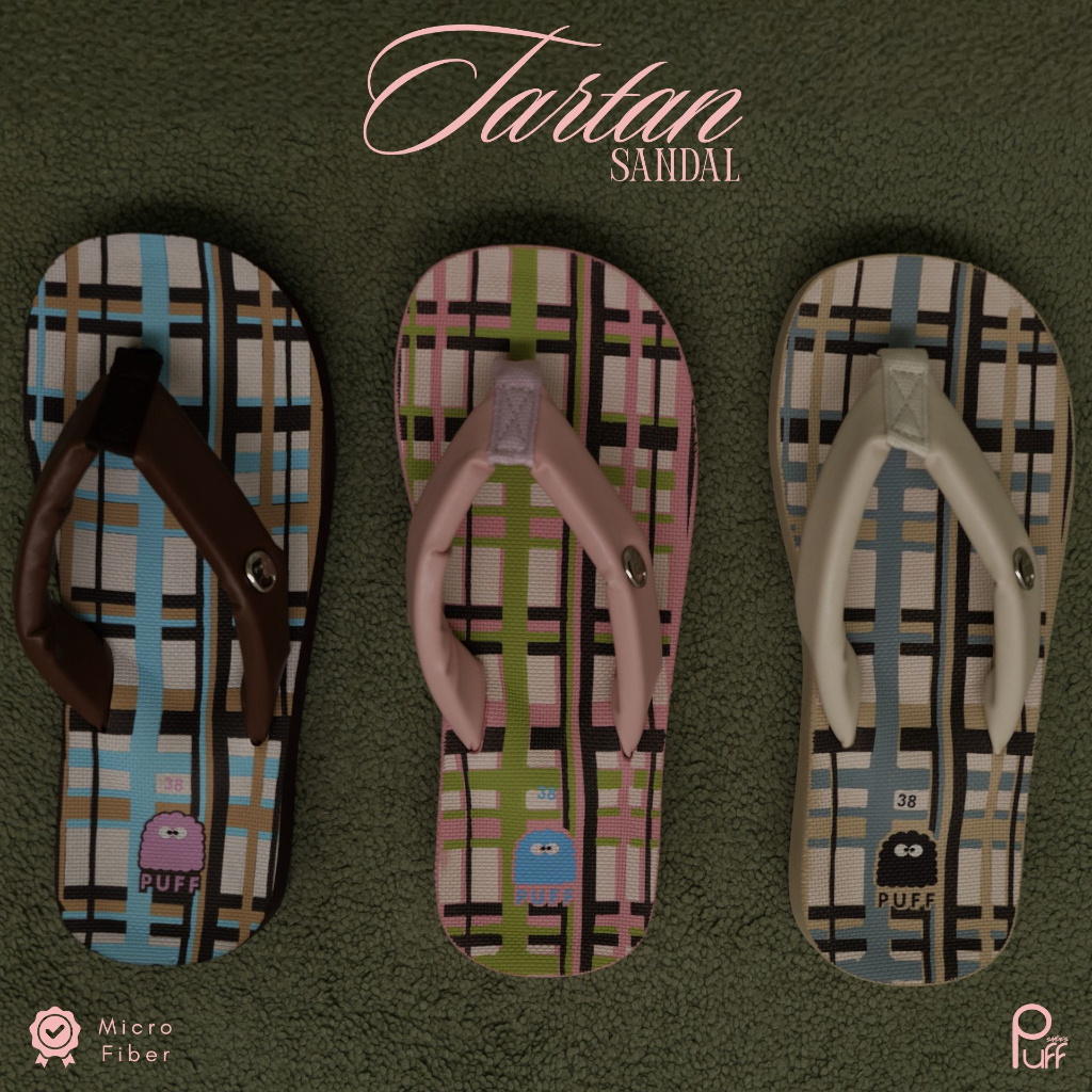 PUFFSHOES.OFFICIAL : TARTAN Soft Sandal