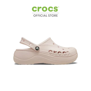 Crocs รองเท้าลำลองผู้หญิง BAYA PLATFORM CLOG Pink ICONIC Women NEW