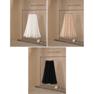 ANA.STUDIO | ANA. Dot Skirt กระโปรงชีฟองลายจุด กระโปรงยาว เอวยางยืด ผ้าพริ้ว ใส่ได้ทุกโอกาส