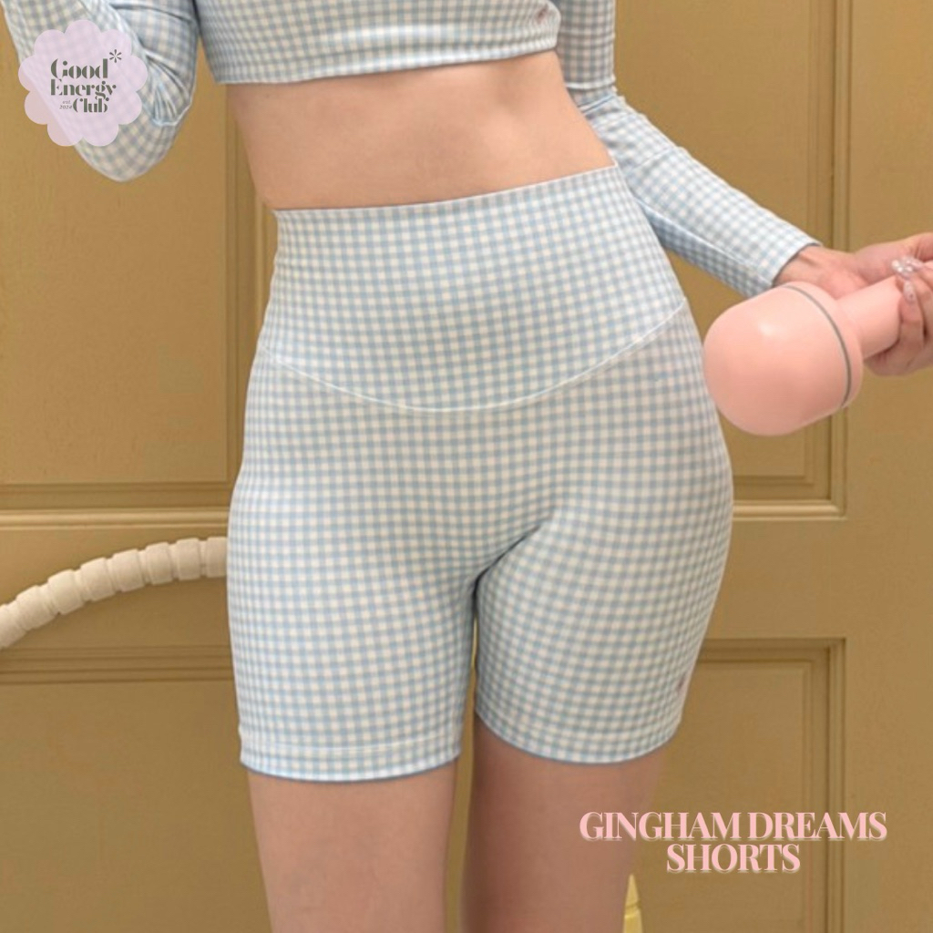GOOD ENERGY CLUB - GINGHAM DREAMS SHORTS กางเกงขาสั้นออกกำลังกาย เลคกิ้งออกกำลังกาย