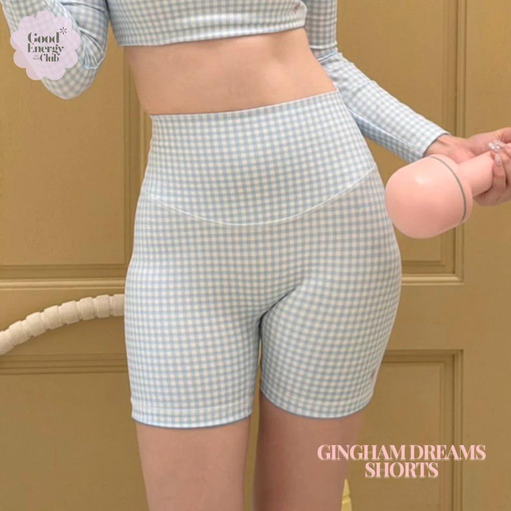 GOOD ENERGY CLUB - GINGHAM DREAMS SHORTS กางเกงขาสั้นออกกำลังกาย เลคกิ้งออกกำลังกาย
