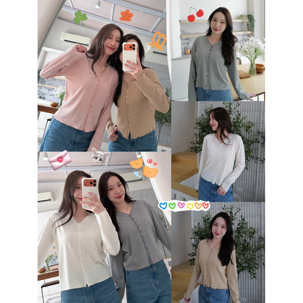 เสื้อแขนยาวสีพื้น Daily V Cardigan