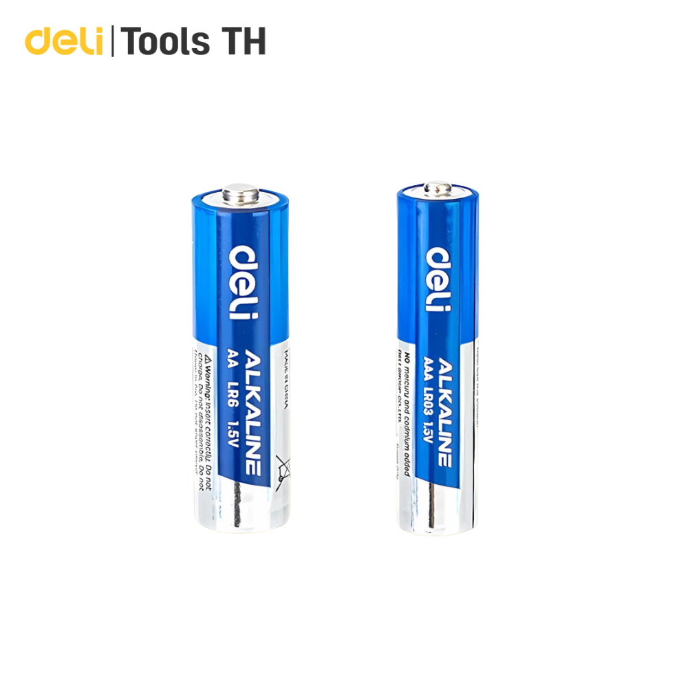 Deli ถ่านอัลคาไลน์ AA LR6 ถ่านไฟฉายอัลคาไลน์ AAA LR03 1ก้อน ถ่าน 1.5V ใช้ได้นาน Alkaline Battery