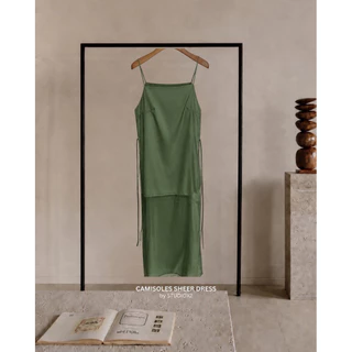 ส่งด่วน 🛵 #137 STUDIOX2 CAMISOLES SHEER DRESS เดรสสายเดี่ยวผ้าชีฟองเนื้อ sheer