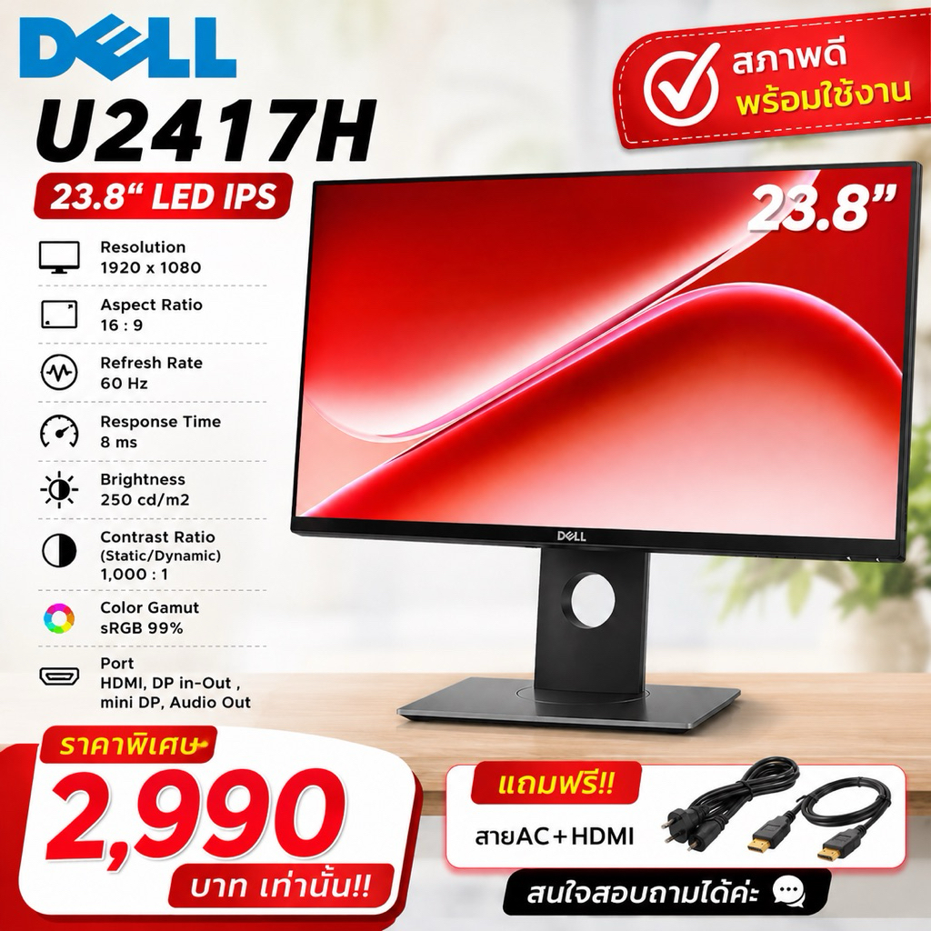 Dell U2417H จอมอนิเตอร์
