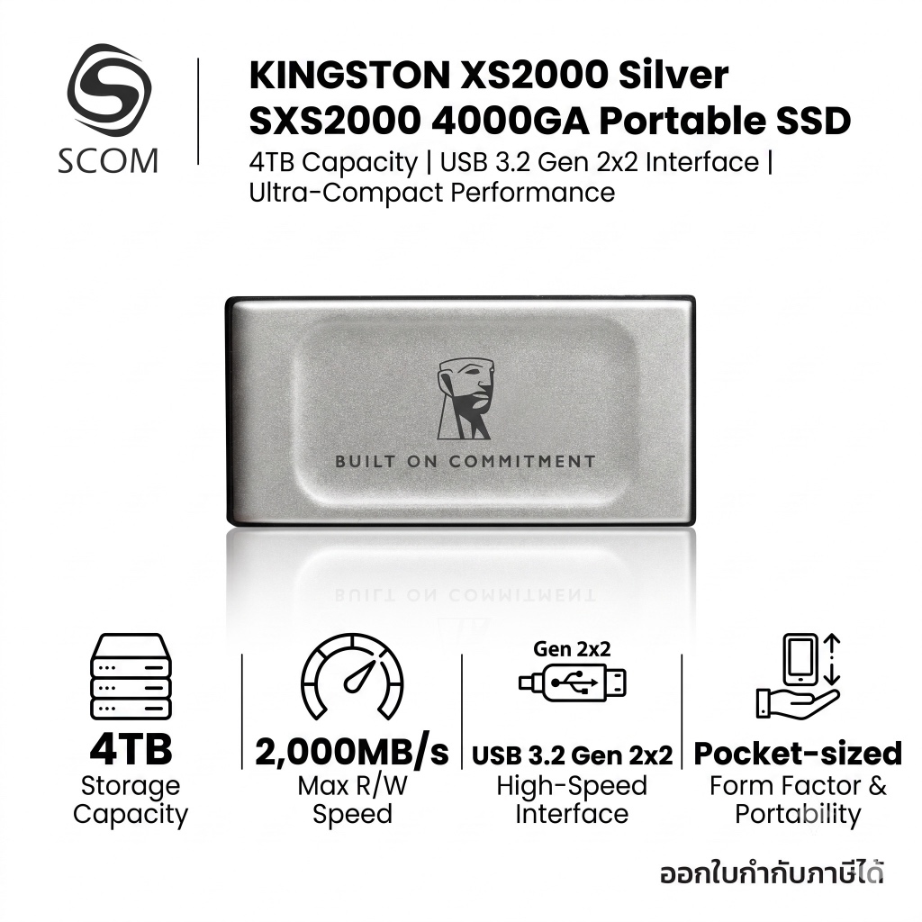 (SSD) KINGSTON 4TB XS2000 - SILVER SXS2000 4000GA USB 3.2 Gen 2x2