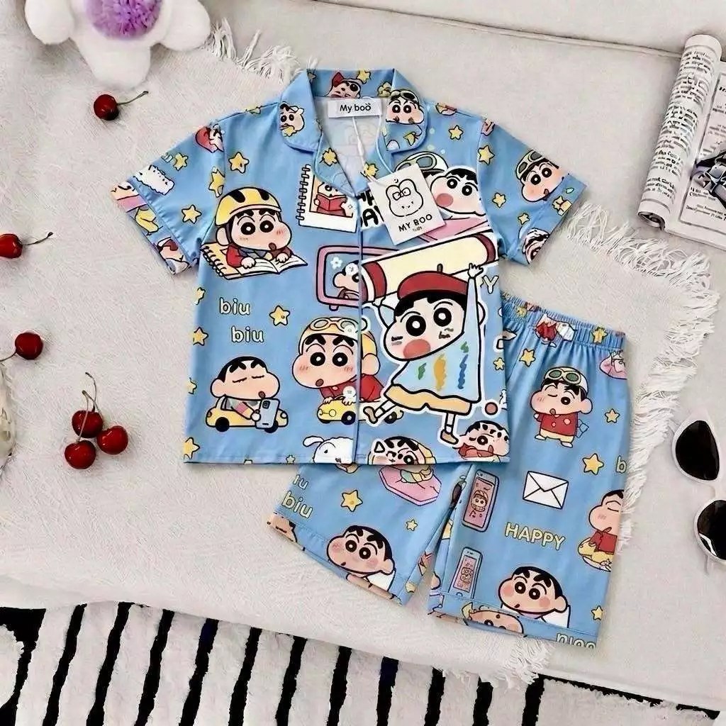 ชุดนอนคอลใหม่ ลายชินจัง สั้นสั้น