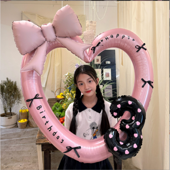 ( พร้อมส่ง) ลูกโป่ง ขนาดใหญ่ 40นิ้ว ลูกโป่งหัวใจวันเกิด ตัวเลขวันเกิด ลูกดป่งตัวเลข balloon กรอบรูปบอลลูน ส่งไว