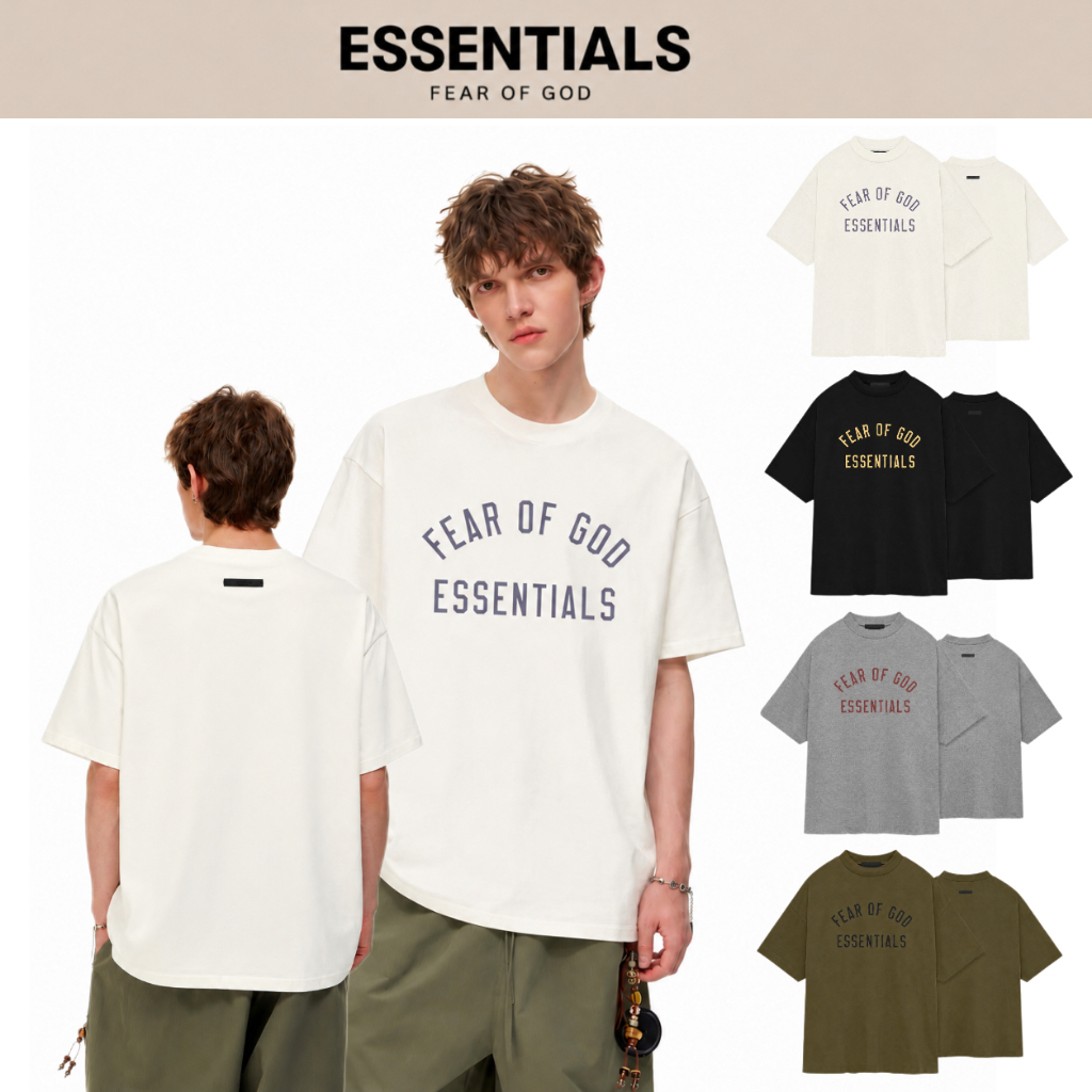 100% Authentic Fear of God Essentials Fall24 Oversized T-Shirt, Unisex Casual Streetwear Tee