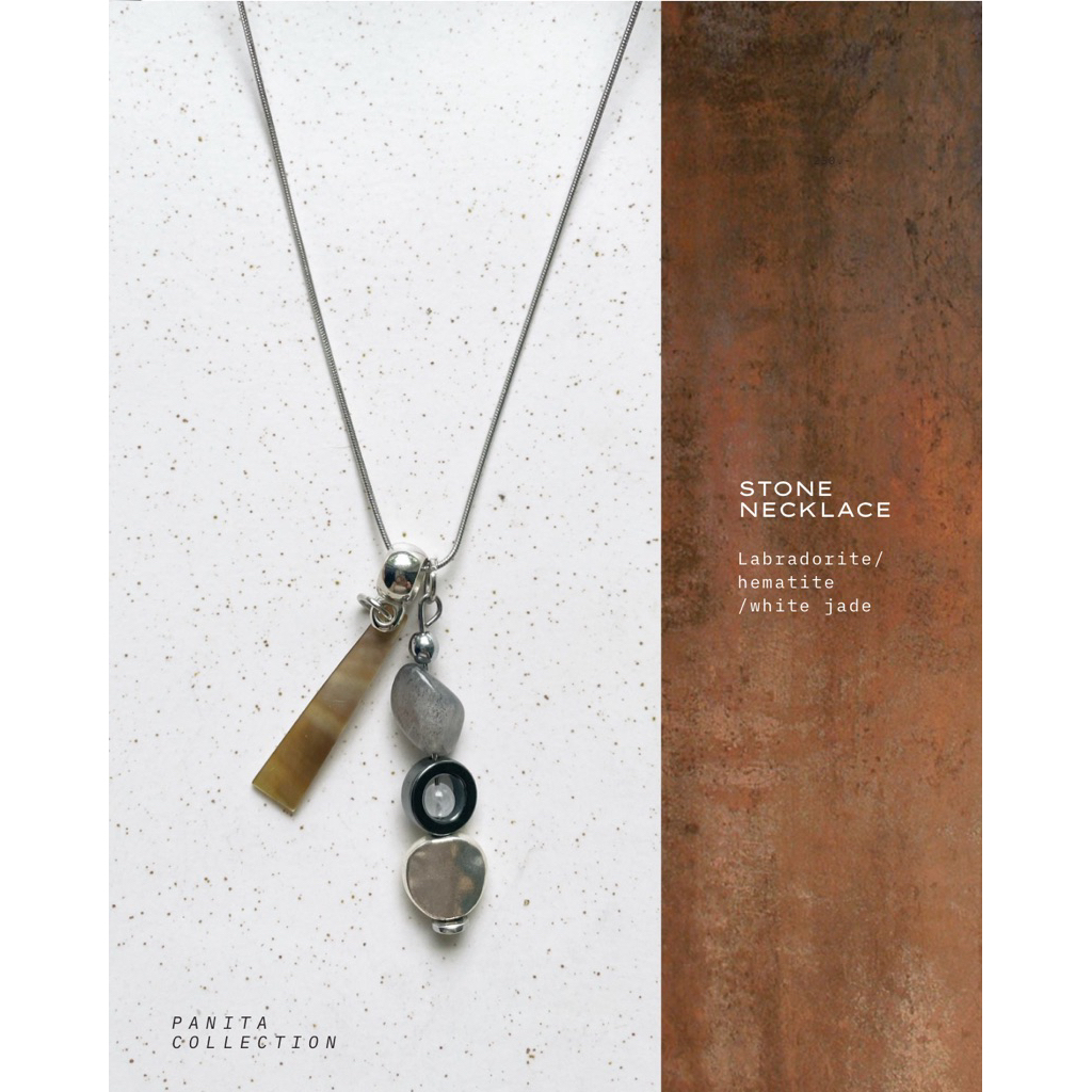moraa - PATINA (Stone Necklace) สร้อยยาว ประดับหินและเปลือกหอยธรรมชาติ