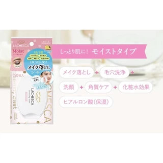 🚚่พร้อมส่ง 🇯🇵นำเข้าจากญี่ปุ่นแท้100% 🏆 KOSE Softymo Lachesca Cleansing Sheet โคเซ่แผ่นเช็ดเครื่องสำอาง 5-in-1 50 sheet