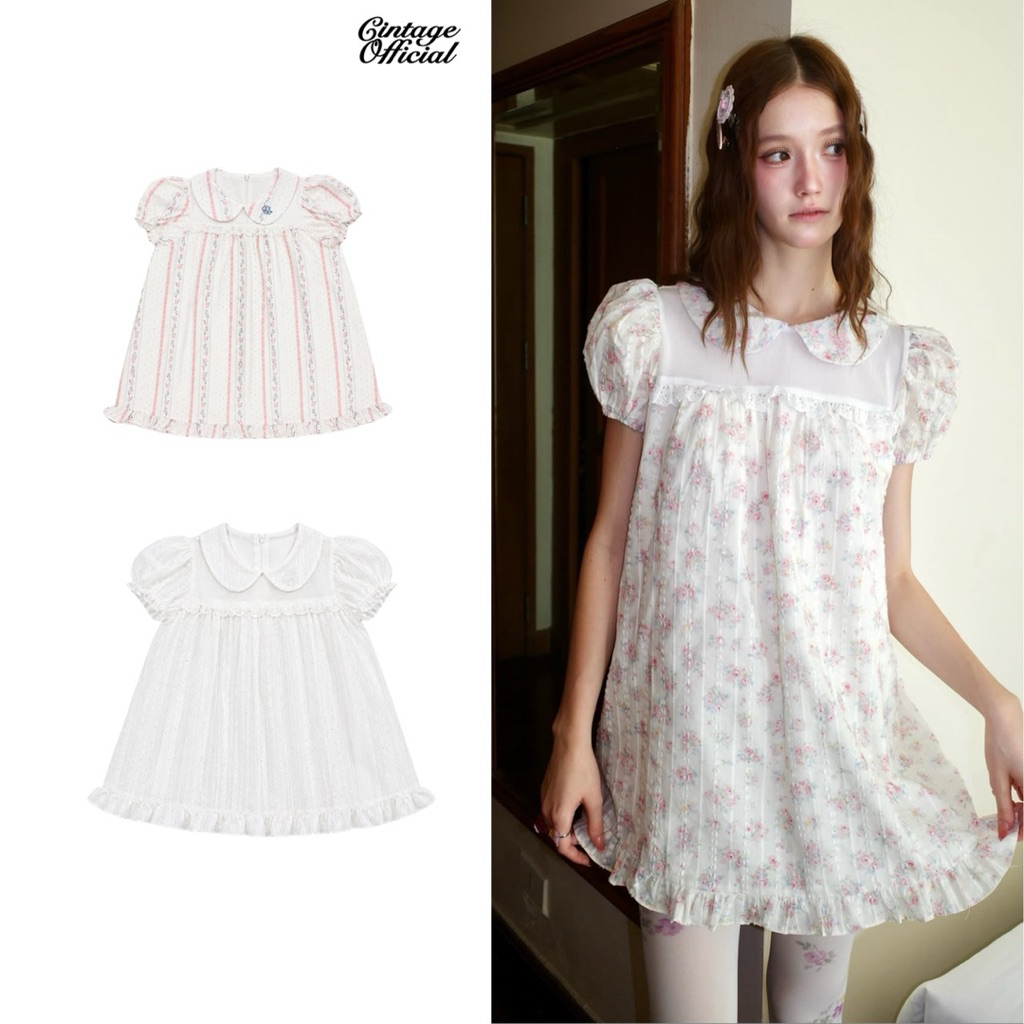 Cintage♡ CT2213 เดรสจั้มแขนbabydoll8755 🎀