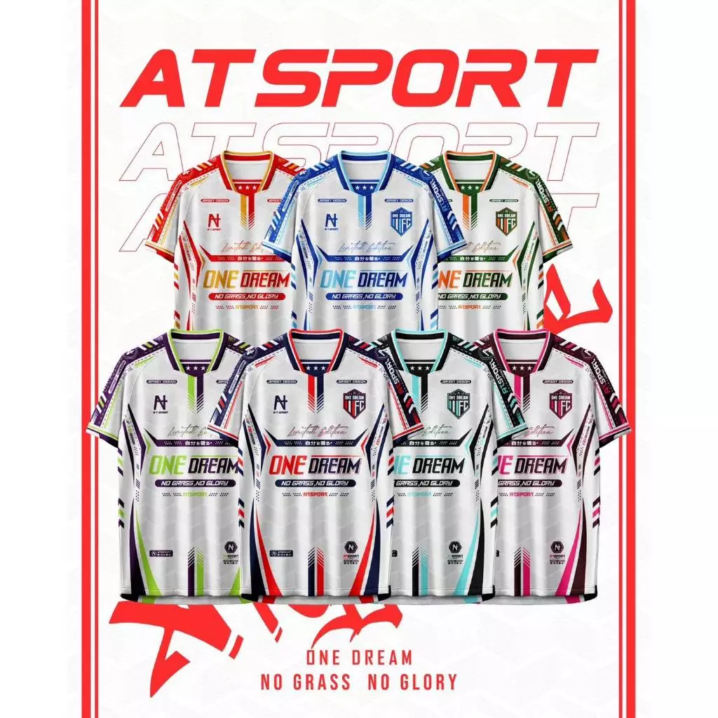 เสื้อพิมพ์ลาย A T SPORT รุ่น A T WHITE SERIES เสื้อบอล เสื้อทีม ใส่เที่ยวและออกทริปใส่เป็นกลุ่ม ผ้าไมโครหน้าเรียบ
