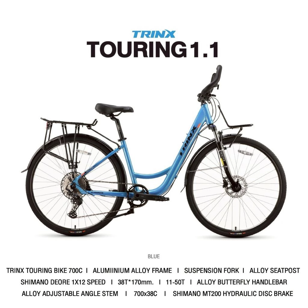 TRINX TOURING 1.1(2026) จักรยานทัวร์ริ่ง ล้อ 700C เกียร์ SHIMANO 12 SP แฮนด์ปีกผีเสื้อ กะโหลกกลวง เบรคน้ำมัน เฟรม ALLOY thumbnail 4