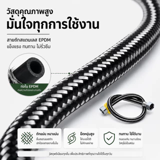 【เพิ่มความดัน สแตนเลส304】แท้ สายต่อน้ำอเนกประสงค์ ทนแรงดันสูง ไม่เป็นสนิม สำหรับก๊อกน้ำ ชักโครก เครื่องน้ำอุ่น WuYou