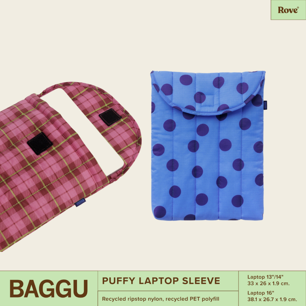 (พร้อมส่ง) BAGGU Puffy Laptop Sleeve กระเป๋าใส่โน้ตบุ๊ก ขนาด 13 นิ้ว และ 16 นิ้ว เคสโน้ตบุ๊ค กันกระแทกอย่างดี น้ำหนักเบา