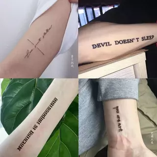ส่งCOD📦【Kate Magic Tattoo】สติกเกอร์รอยสักชั่วคราว ลายภาษาอังกฤษ ขนาดเล็ก กันน้ํา 15 วัน ไม่หลุดง่าย