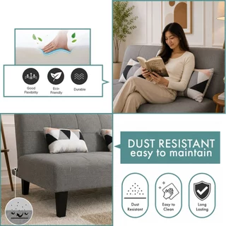 พร้อมส่ง KENZZO: โซฟา โซฟาผ้าแคนวาส 2/3/4 ที่นั่ง ปรับนอนได้ 3 ระดับ ทูอินวัน ( OLLY Foldable Sofa Bed )