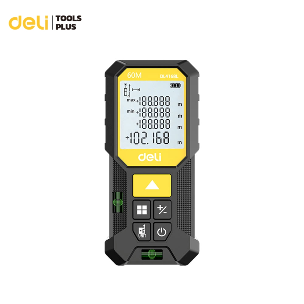 Deli [ฟรีถ่าน] เครื่องวัดระยะเลเซอร์ เลเซอร์วัดระยะ ความแม่นยำสูง มาตรวัดมิลลิเมตร Laser Rangefinders